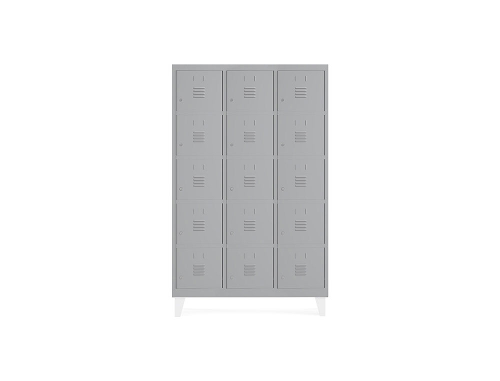 ARMARIO METALICO ROCADA 300 3 MODULOS X 5 PORTAS CINZA 910X500X1800 MM