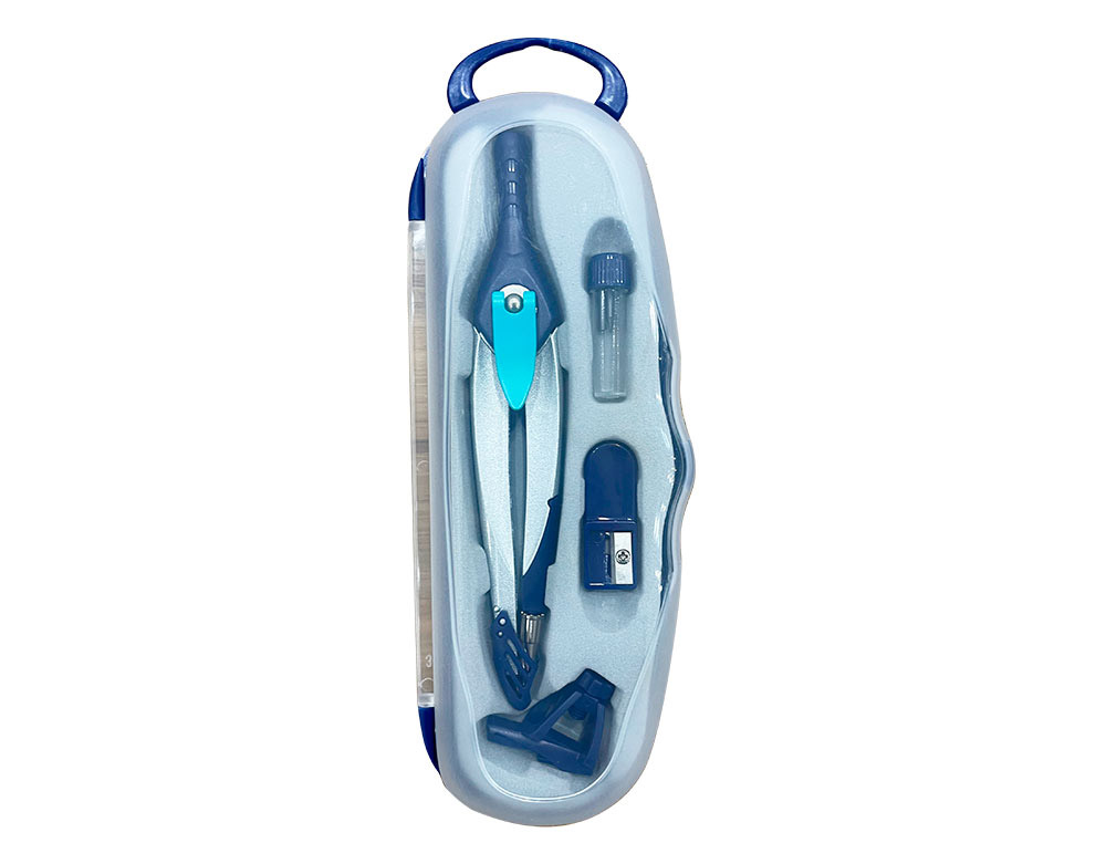 COMPASSO LIDERPAPEL LOCK DEVICE COM ADAPTADOR UNIVERSAL E TUBO DE MINAS COR AZUL ESCURO