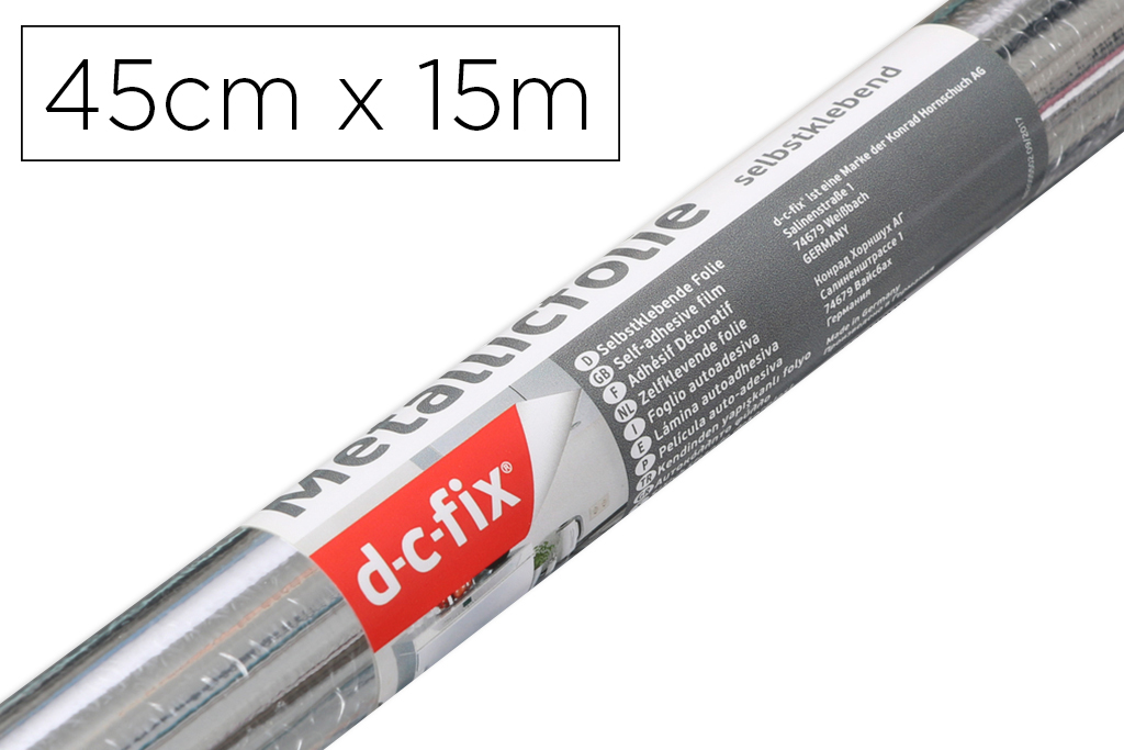 ROLO ADESIVO DC-FIX PRATA BRILHO LARGURA 45 CM COMPRIMENTO 15 MT
