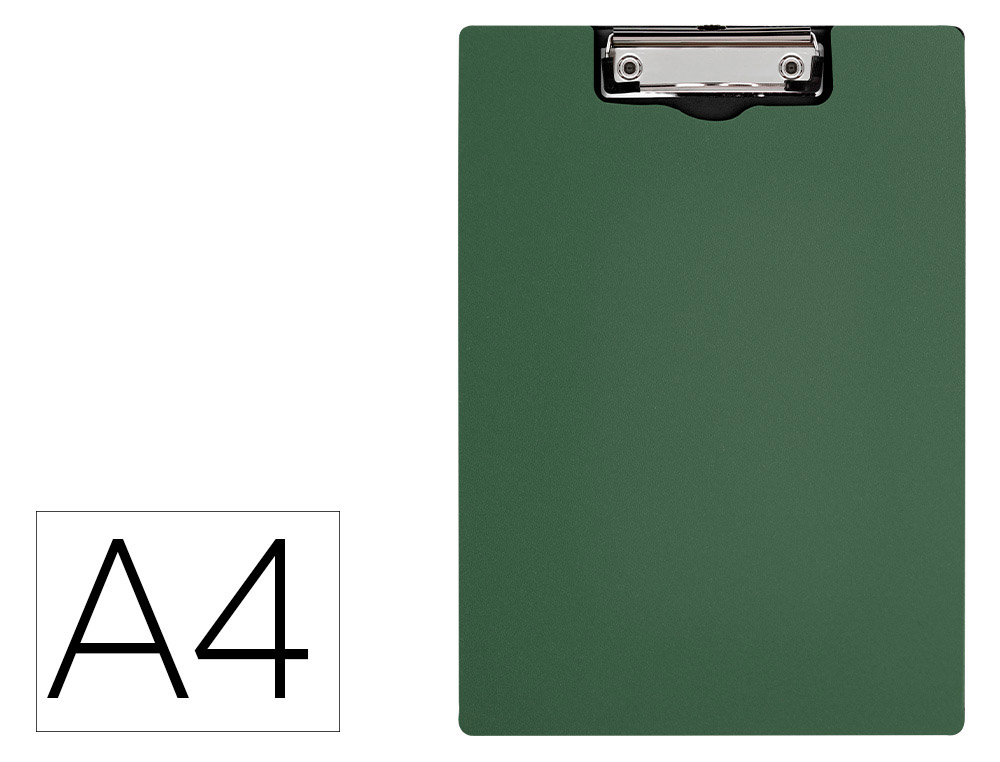 PORTA NOTAS Q-CONNECT COM MOLA MINICLIP SUPERIOR DIN A4 PLASTICO 50% RECICLADO VERDE AZEITONA ESPESSURA 2,1 MM