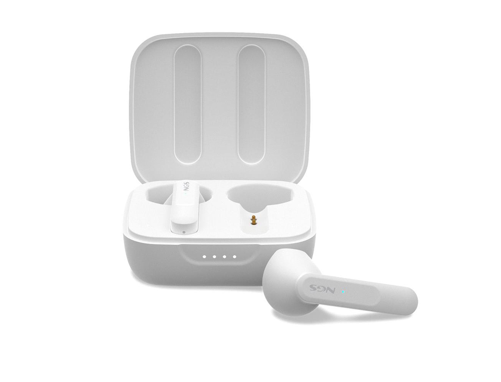 AURICULAR NGS ARTICA MOVE SEM FIOS BLUETOOTH 5.3 TRUE WIRELESS STEREO COM ESTOJO DE CARREGAMENTO COR BRANCO