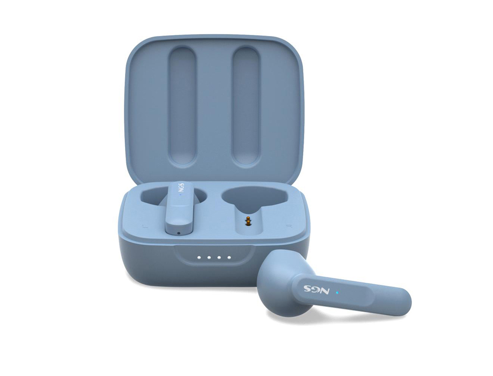 AURICULAR NGS ARTICA MOVE SEM FIOS BLUETOOTH 5.3 TRUE WIRELESS STEREO COM ESTOJO DE CARREGAMENTO COR AZUL CLARO