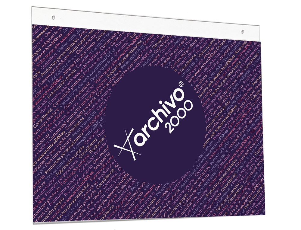 EXPOSITOR DE PAREDE ARCHIVO 2000 DIN A3 HORIZONTAL COM FUROS ESPESSURA 2 MM VIDRO TRANSPARENTE 420X325 MM
