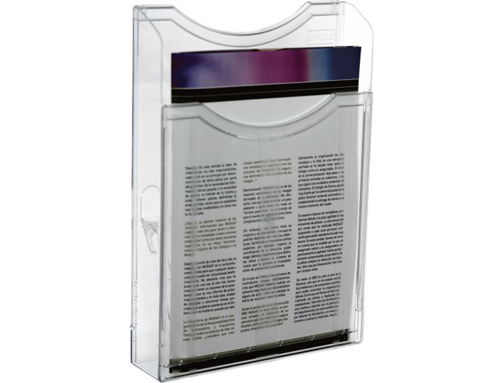EXPOSITOR DE PAREDE ARCHIVO 2000 DIN A4 VERTICAL 1 COMPARTIMENTO VIDRO TRANSPARENTE 300X235X35 MM