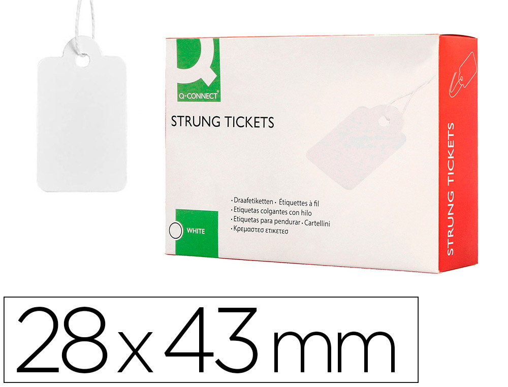 ETIQUETAS Q-CONNECT 28X43 MM CAIXA DE 500 UNIDADES