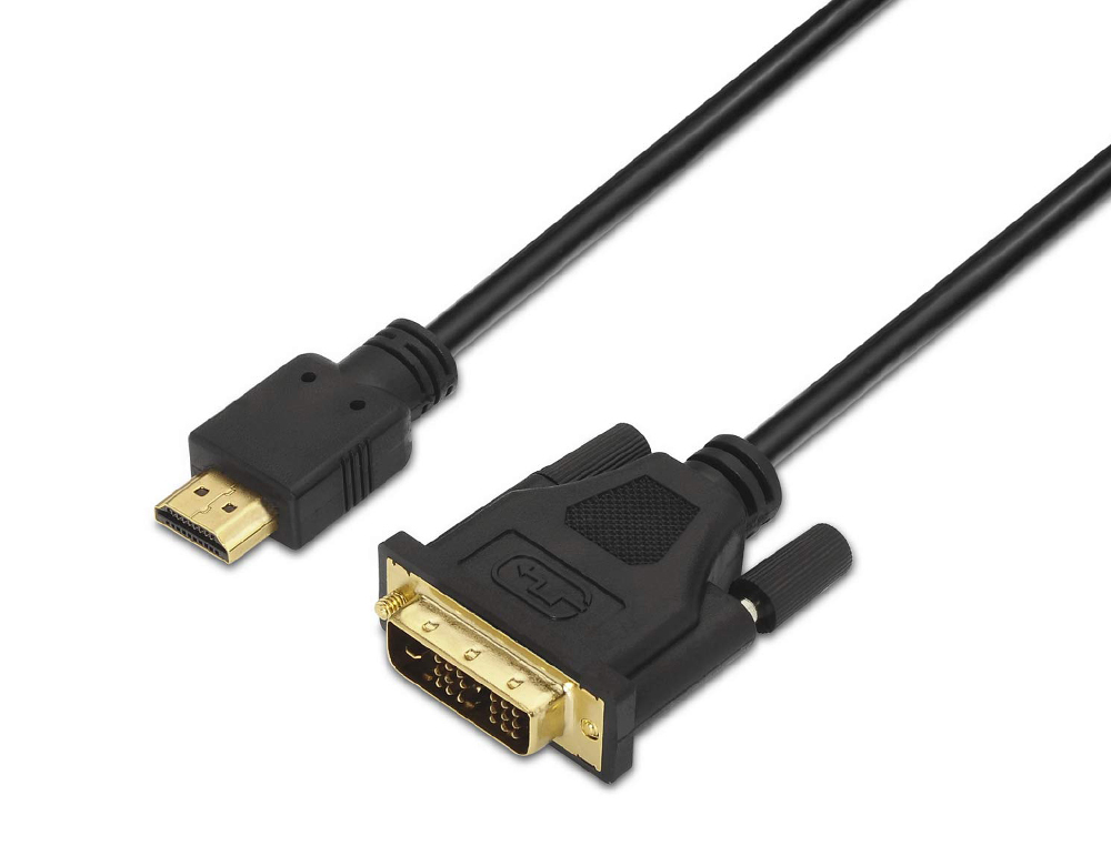 CABO AISENS DVI PARA HDMI DVI18+1/M-HDMI A/M FULL HD COR PRETO COMPRIMENTO 1,8 M