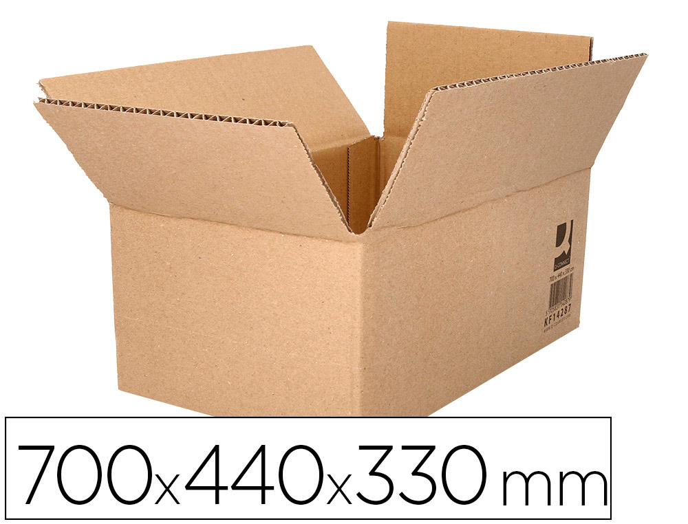 CAIXA PARA EMBALAR Q-CONNECT AMERICANA ULTRA RESISTENTE CARTAO CANAL DUPLO 7 MM COR KRAFT 700X440X330 MM
