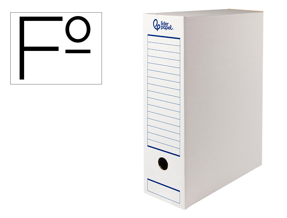 CAIXA PARA ARQUIVO MORTO AUTOMATICA LIDERPAPEL DIN A4 CARTAO 100% RECICLADO 325 GR LOMBADA 100 MM BRANCO 360X100X255MM