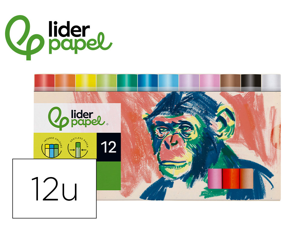 LAPIS CERA LIDERPAPEL HEXAGONAL CAIXA DE 12 UNIDADES CORES SORTIDAS