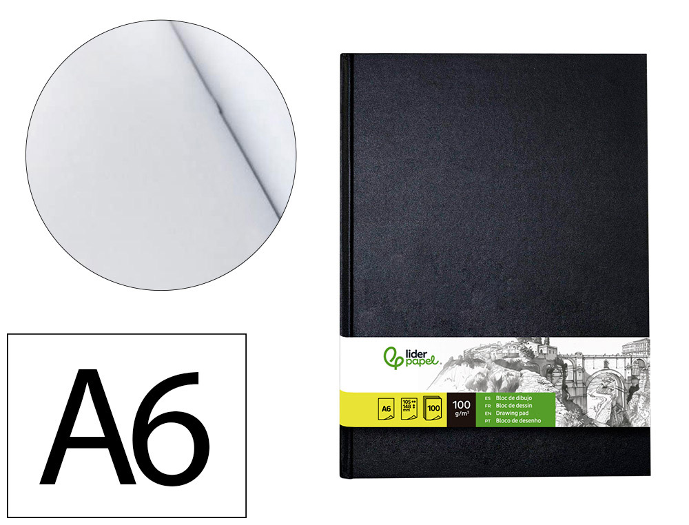 CADERNO DIARIO ENCADERNADO LIDERPAPEL DIN A6 148X105 MM 100 FOLHAS 100 GR COR PRETA
