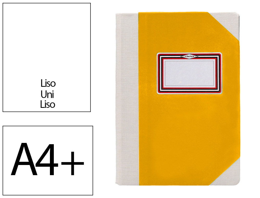 LIVRO DE CARTAO COSIDO FERNANDES FLECHA DIN A4+ LISO 50 FOLHAS 100 GR AMARELO