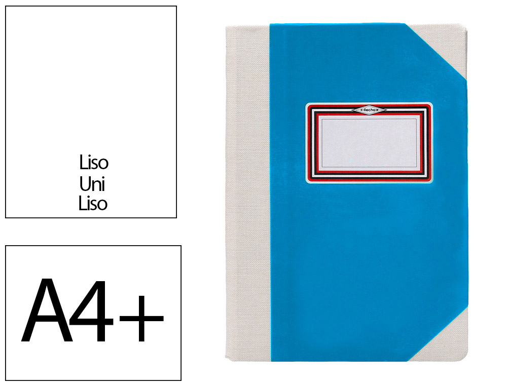 LIVRO DE CARTAO COSIDO FERNANDES FLECHA DIN A4+ LISO 50 FOLHAS 100 GR AZUL