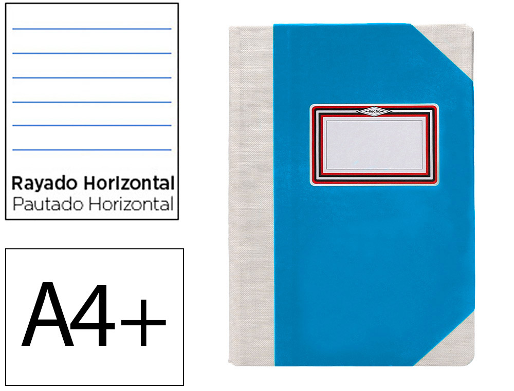 LIVRO DE CARTAO COSIDO FERNANDES FLECHA DIN A4+ PAUTADO 50 FOLHAS 100 GR AZUL