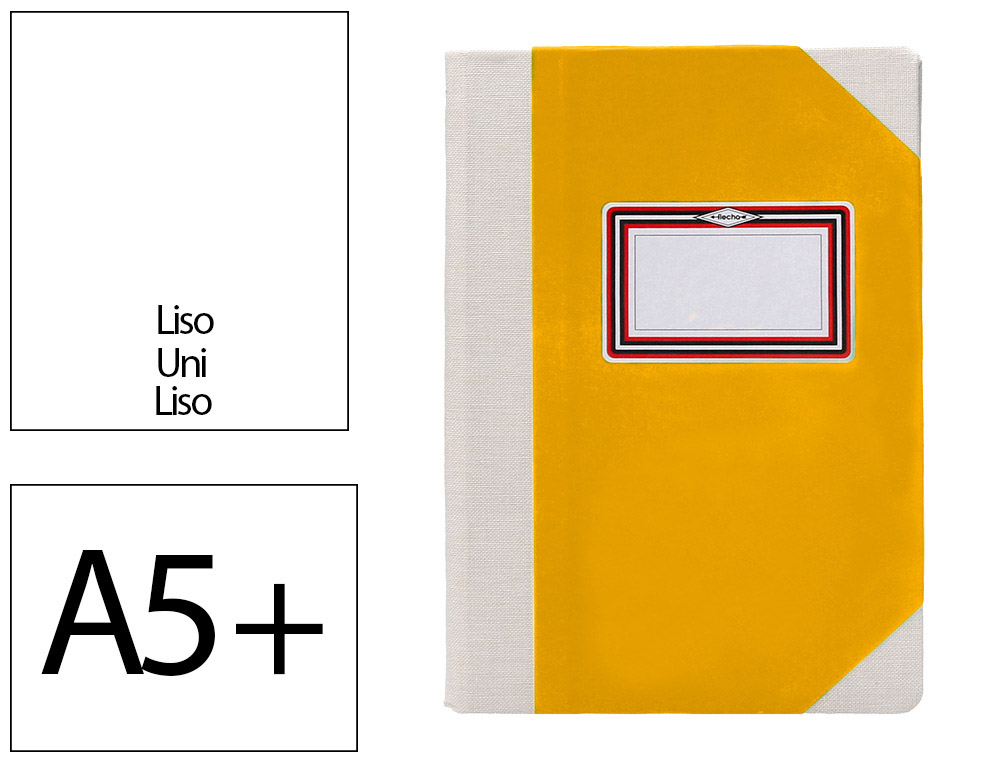 LIVRO DE CARTAO COSIDO FERNANDES FLECHA DIN A5+ LISO 50 FOLHAS 100 GR AMARELO