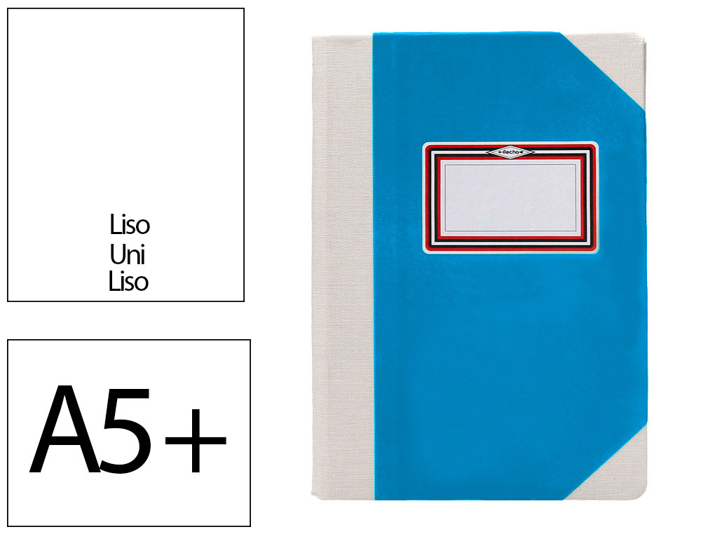 LIVRO DE CARTAO COSIDO FERNANDES FLECHA DIN A5+ LISO 50 FOLHAS 100 GR AZUL