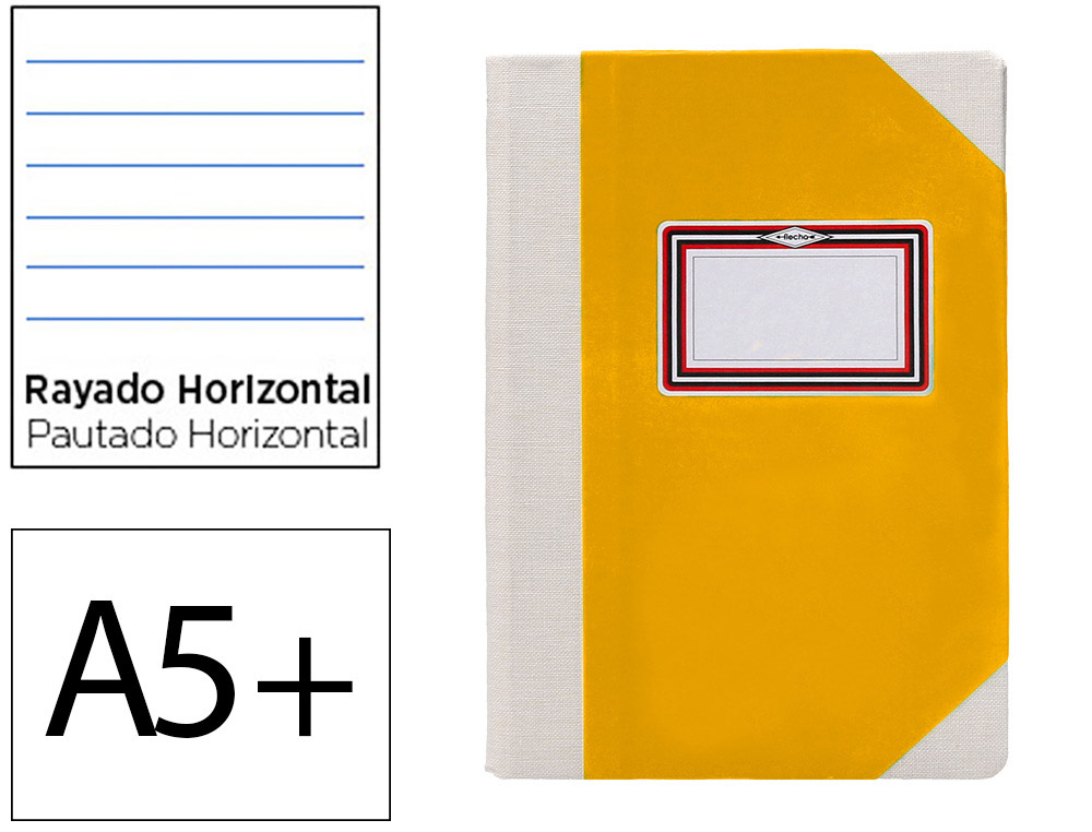 LIVRO DE CARTAO COSIDO FERNANDES FLECHA DIN A5+ PAUTADO 50 FOLHAS 100 GR AMARELO