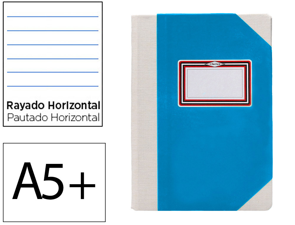 LIVRO DE CARTAO COSIDO FERNANDES FLECHA DIN A5+ PAUTADO 50 FOLHAS 100 GR AZUL