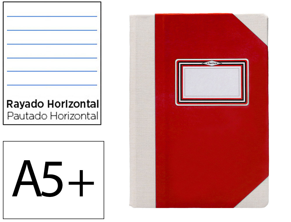 LIVRO DE CARTAO COSIDO FERNANDES FLECHA DIN A5+ PAUTADO 50 FOLHAS 100 GR VERMELHO