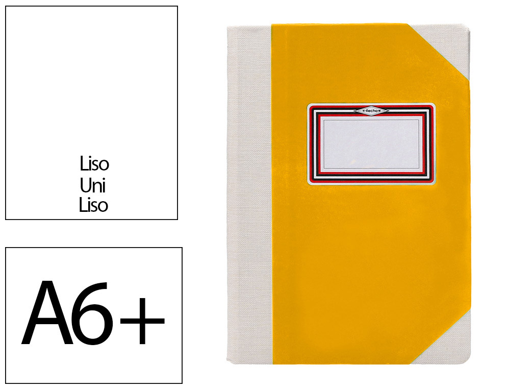 LIVRO DE CARTAO COSIDO FERNANDES FLECHA DIN A6+ LISO 50 FOLHAS 100 GR AMARELO