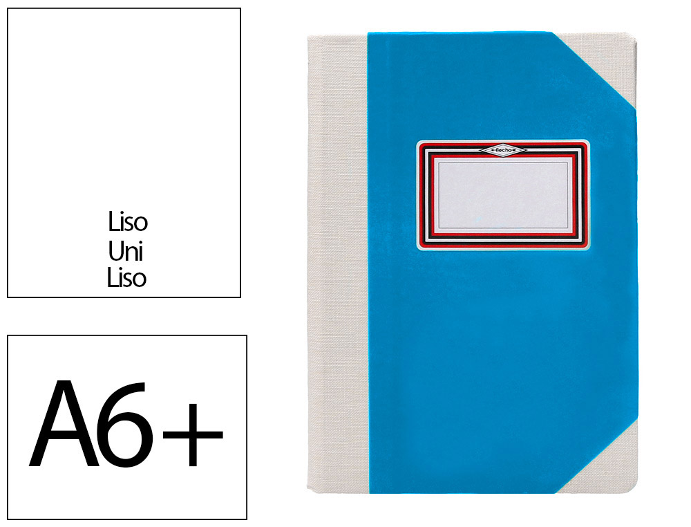 LIVRO DE CARTAO COSIDO FERNANDES FLECHA DIN A6+ LISO 50 FOLHAS 100 GR AZUL