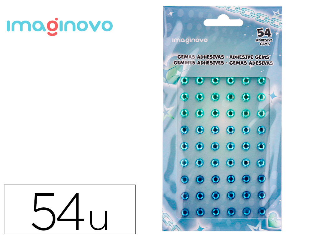 AUTOCOLANTES IMAGINOVO PEDRAS VERDES E AZUIS BRILHANTES COM RELEVO PARA TODAS AS SUPERFICIES 190X105 MM EM BLISTER