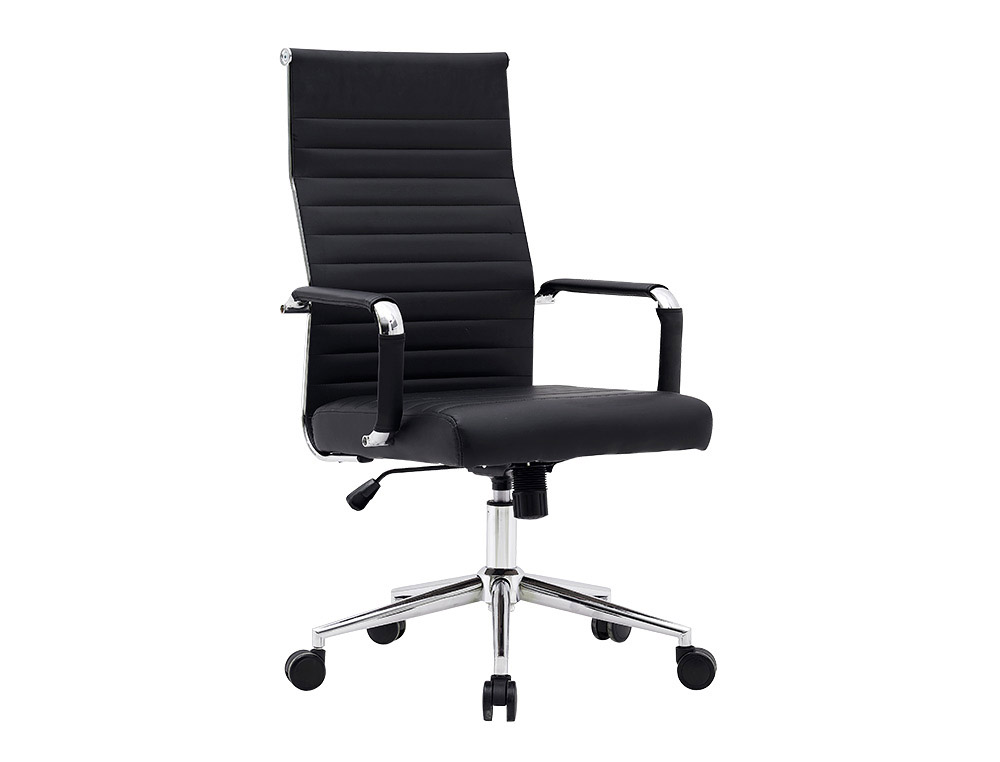 CADEIRA DE ESCRITORIO Q-CONNECT BOSA IMITACAO DE PELE BASE METALICA ALT MAX 1130 LARG 550 PROF 630 MM RODAS PREMIUM COR