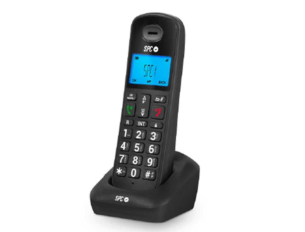 TELEFONE SPC SEM FIOS DECT GOSSIP 2 ECRA RETROILUMINADO MODO ECO IDENTIFICADOR DE CHAMADAS COR PRETO