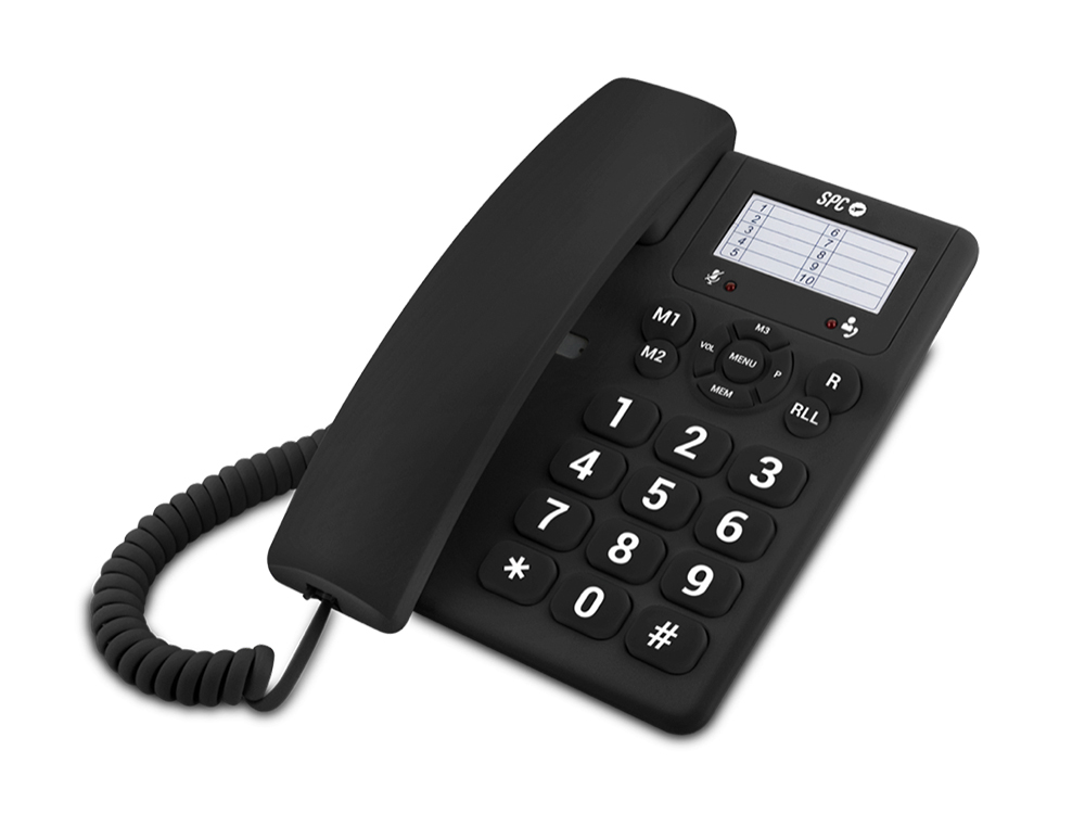 TELEFONE SPC SECRETARIA TECLAS GRANDES COM REMARCACAO 3 NIVEIS VOLUME OPCAO MUTE 3 MEMORIAS DIRETAS COR PRETO
