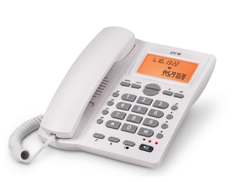 TELEFONE SPC OFFICE ID SECRETARIA/PAREDE ECRA RETROILUMINADO COM REMARCACAO 2 NIVEIS VOLUME OPCAO MUTE 4 MEMORIAS DIRETA