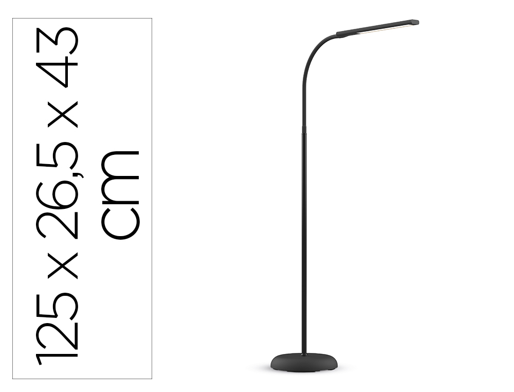 CANDEEIRO DE PE MAUL LED PIRRO ALUMINIO COR PRETO 1250X265X430 MM