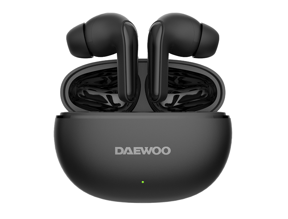 AURICULAR DAEWOO TWS IN-EAR BLUETOOTH 5.3 COM ESTOJO DE CARREGAMENTO USB TIPO-C AUTONOMIA 6 HORAS COR PRETO