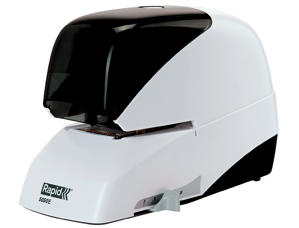 AGRAFADOR RAPID 5050E ELETRICO BRANCO/PRETO CAPACIDADE 50 FOLHAS USA AGRAFES CASSETE 5050