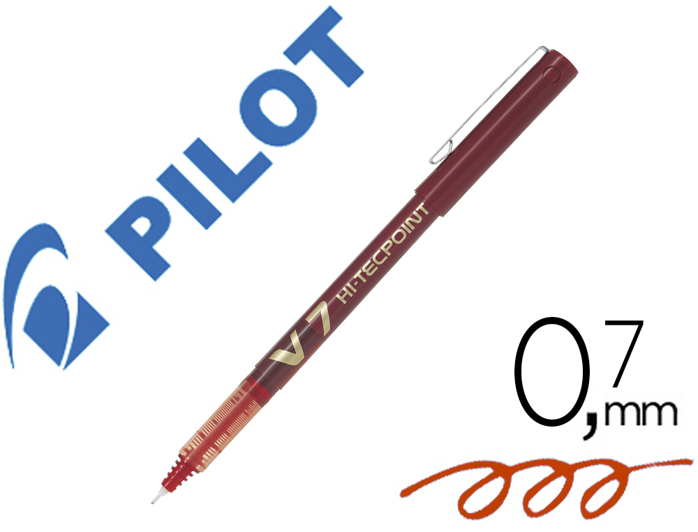 MARCADOR PILOT PONTA FINA V-7 VERMELHO 0.7 MM