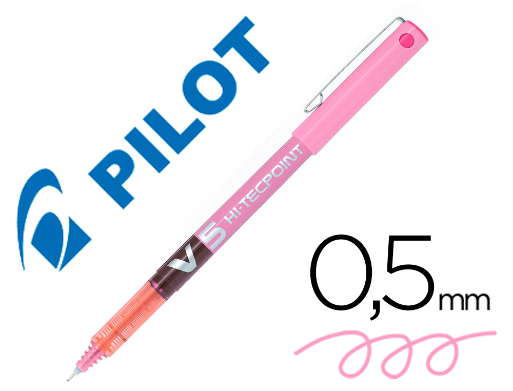 MARCADOR PILOT PONTA FINA V-5 ROSA 0.5 MM