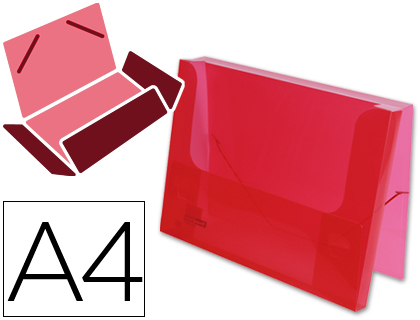 PASTA LIDERPAPEL PORTADOCUMENTOS COM ELASTICOS POLIPROPILENO DIN A4 VERMELHO TRANSLUCIDA LOMBADA 25 MM