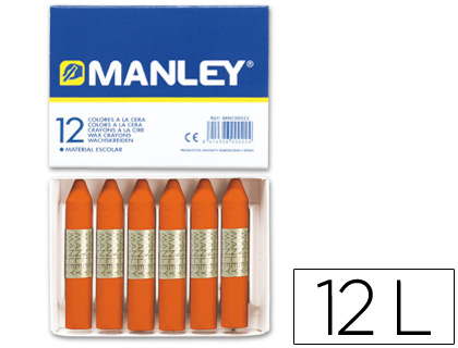 LAPIS DE CERA MANLEY 12 UNIDADES LARANJA
