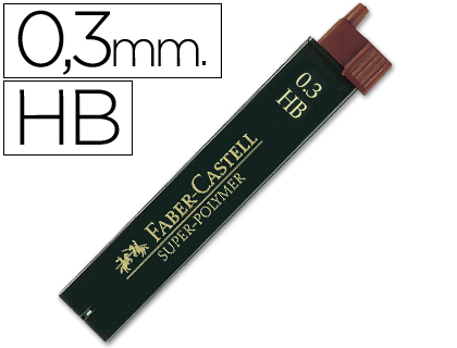 MINAS FABER GRAFITE 9063 0,3MMHB - ESTOJO DE 12 MINAS