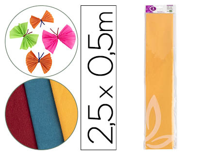 PAPEL CREPE EM CELOFANE LIDERPAPEL 50 CM X 2,5 M AMARELO DOUR. CLASSICO