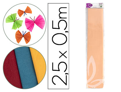 PAPEL CREPE EM CELOFANE LIDERPAPEL 50 CM X 2,5 M LARANJA CLARO CLASSICO