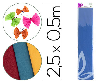 PAPEL CREPE EM CELOFANE LIDERPAPEL 50 CM X 2,5 M AZUL-MARINHO CLASSICO