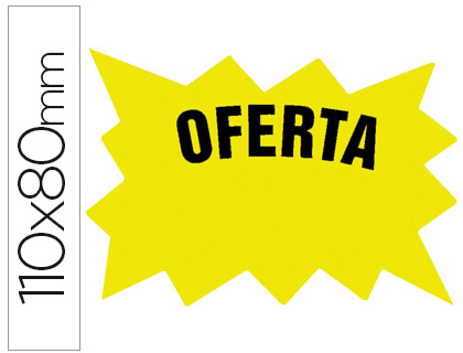ETIQUETA CARTOLINA AMARELA FLUO 110X80MM PARA MARCAR PRECOS PACK 50 UNIDADES