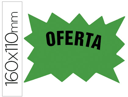 ETIQUETA CARTOLINA VERDE FLUO 160X110MMPARA MARCAR PRECOS PACK 50 UNIDADES