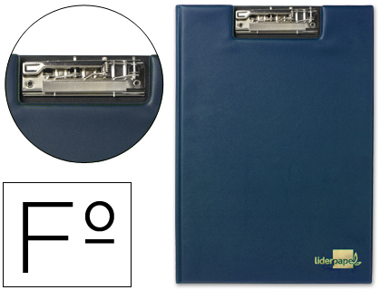 CAPA DE PLASTICO LIDERPAPEL COM MINICLIP SUPERIOR LIDERPAPEL AZUL