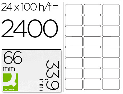 ETIQUETAS ADESIVAS Q-CONNECT DIN A4 66 X 33,9 MM
