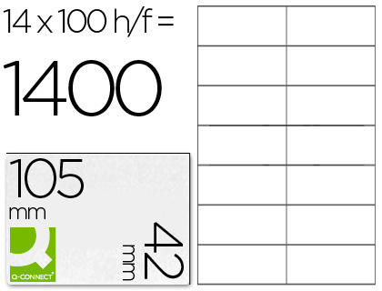 ETIQUETAS ADESIVAS Q-CONNECT DIN A4 105 X 42 MM
