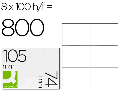 ETIQUETAS ADESIVAS Q-CONNECT DIN A4 105 X 74 MM
