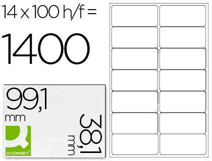 ETIQUETAS ADESIVAS Q-CONNECT DIN A4 99,1 X 38,1 MM
