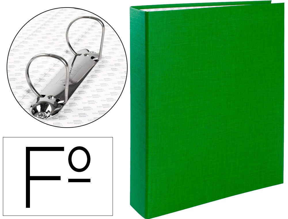 CAPA LIDERPAPEL 2 ANEIS 40 MM CARTAO FORRADO PAPER FOLIO VERDE