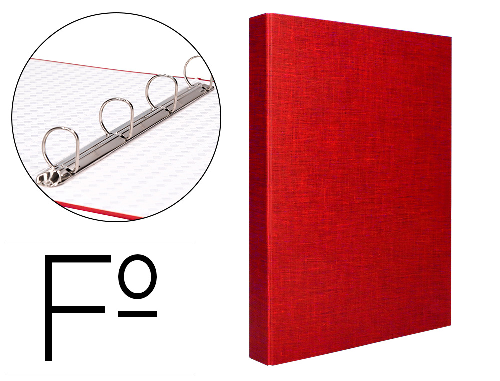 CAPA LIDERPAPEL PAPER COAT 4 ANEIS 25 MM FORRO PVC FOLIO VERMELHO