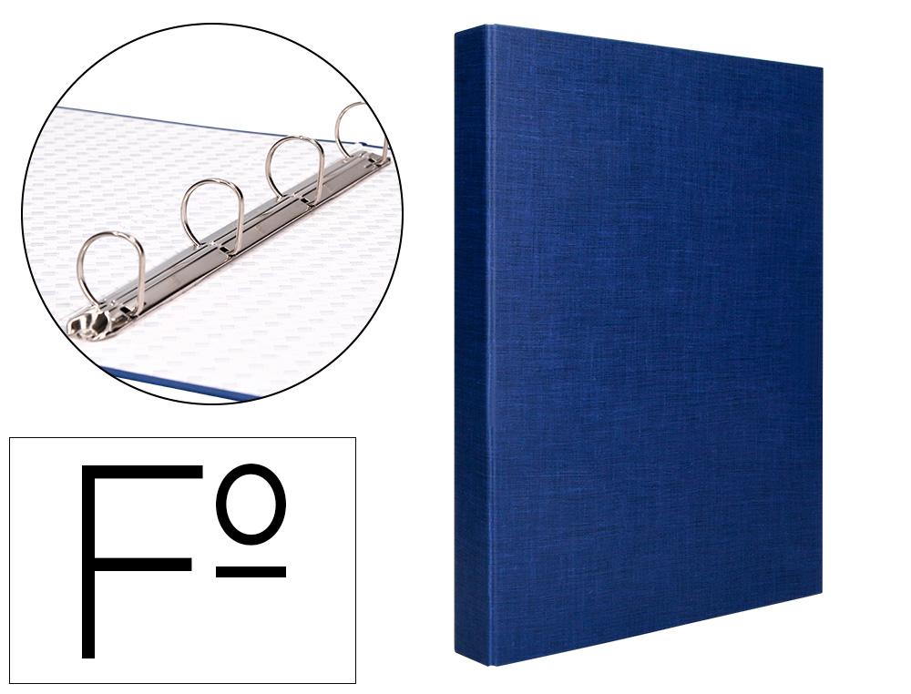 CAPA LIDERPAPEL PAPER COAT 4 ANEIS 25 MM FORRO PVC FOLIO AZUL